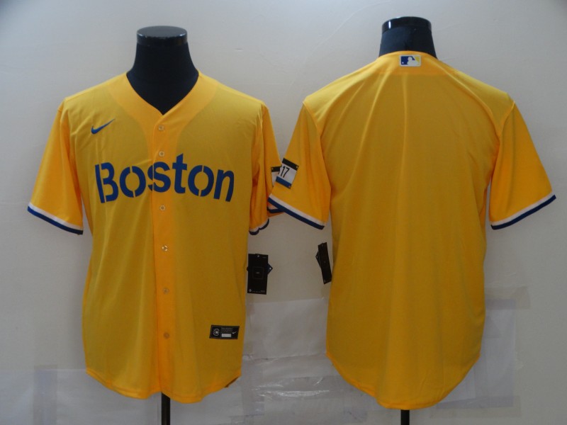 Men Boston Red Sox Blank No name Yellow Game 2021 Nike MLB Jerseys->boston red sox->MLB Jersey
